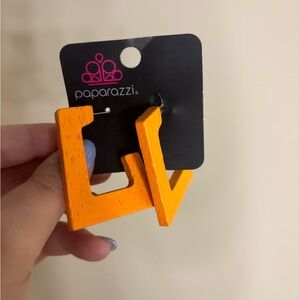 Paparazzi Vibrant Orange Geometric Earrings